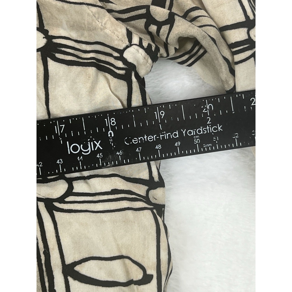 Zara Men's Geometric Print Regular‎ Fit Long Sleeve Sz Small Tan/Black Viscose - Picture 6 of 8